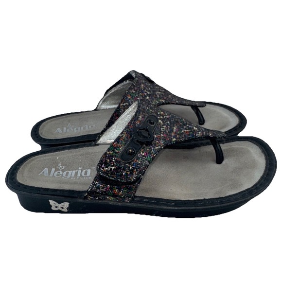 Alegria VAN-476 Stained Glass Colorful Flip Flops Thong Sandals Womens Size 40 - Picture 1 of 11